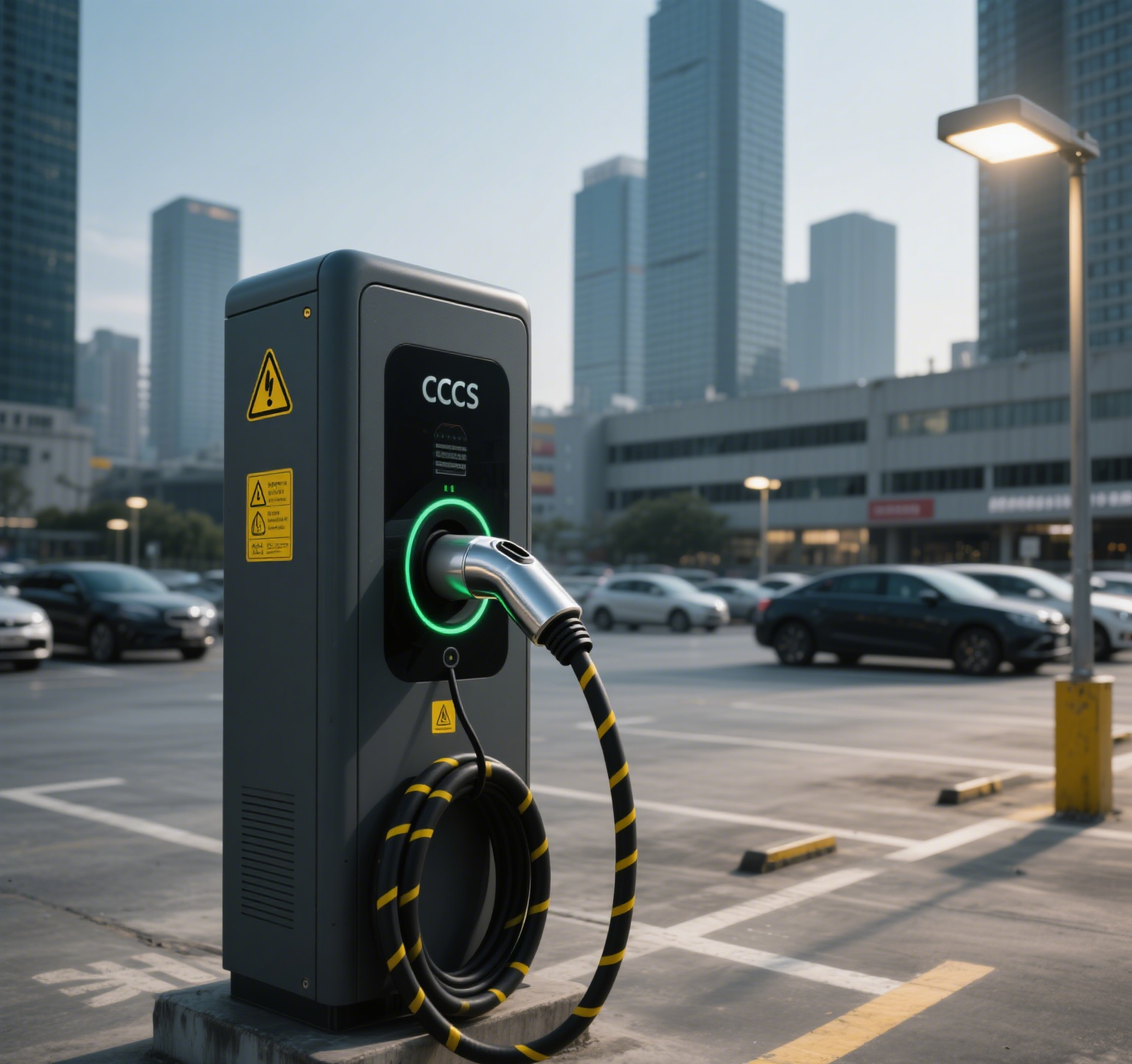 CCS EV Зарядное устройство на парковке